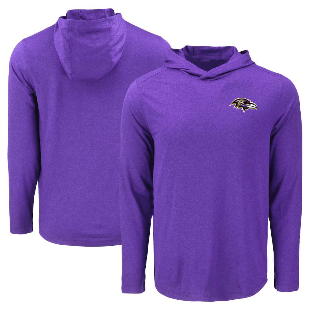 Men 2026 NFL Baltimore Ravens Hooded long sleeved T-shirt purple 06
